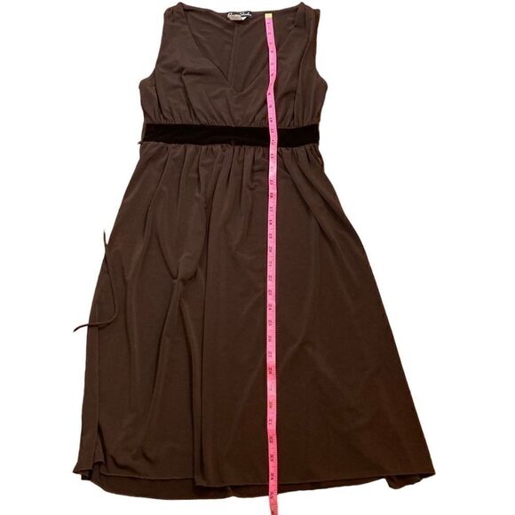 Peep Studio Brown Sleeveless Dress With Contrast At Waist, Size S - Picture 5 of 6